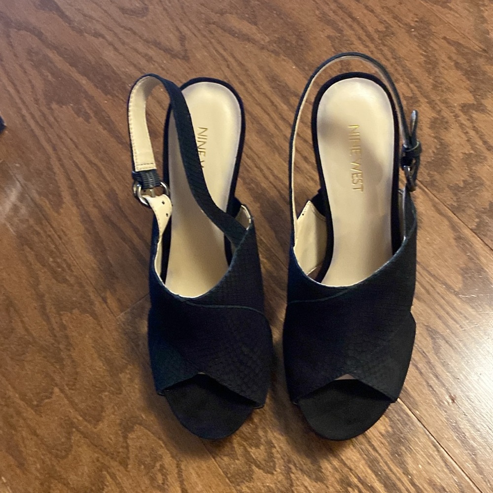 MIB Nine West Black Suede Heels, Size 8M, 4” Heels